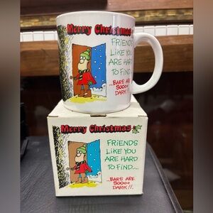 Merry Christmas Friends Like You Are Hard to Find bars are so dark MUG E Thomsen